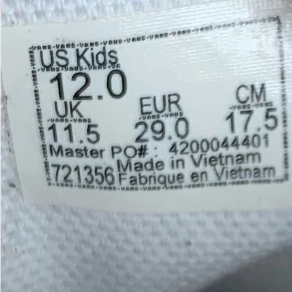 Vans Kids UNISEX Crayola DIY/Sketch Your Way Skate Shoe Size 12 EUC (S681)